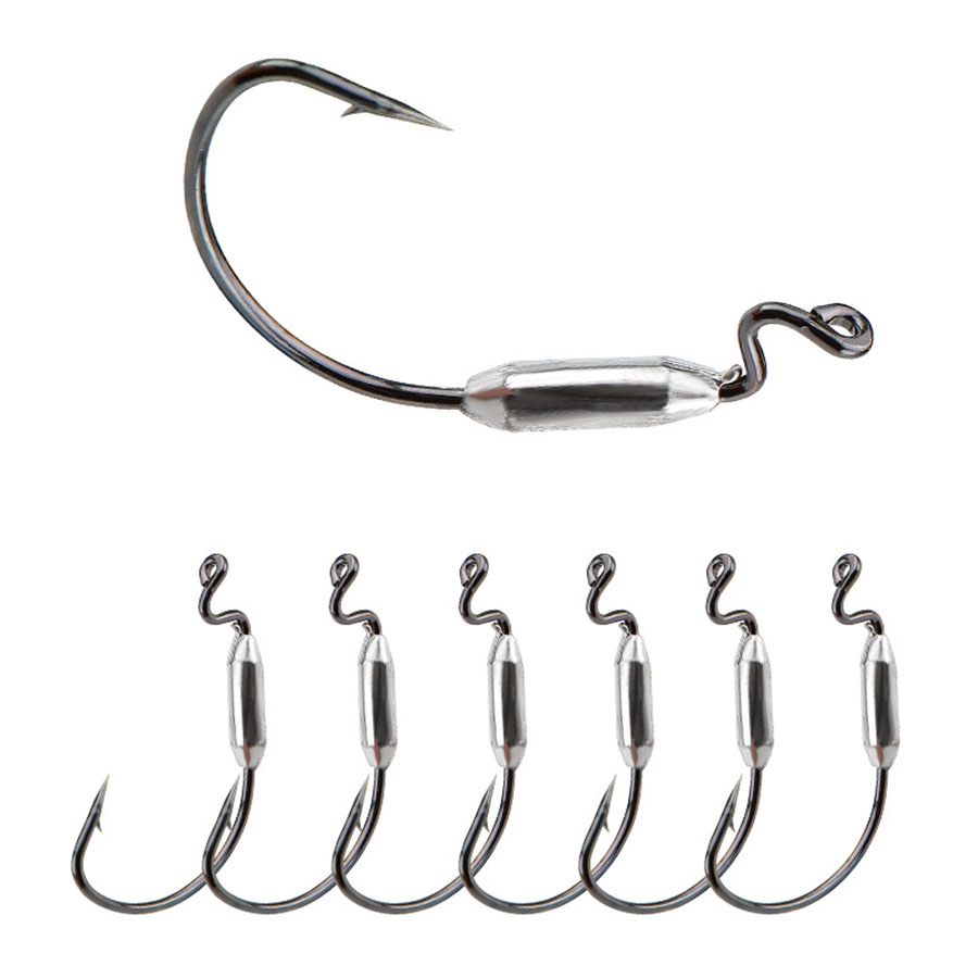 Fishing Hook Offset - 5 szt. Miękkich przynęt typu robak