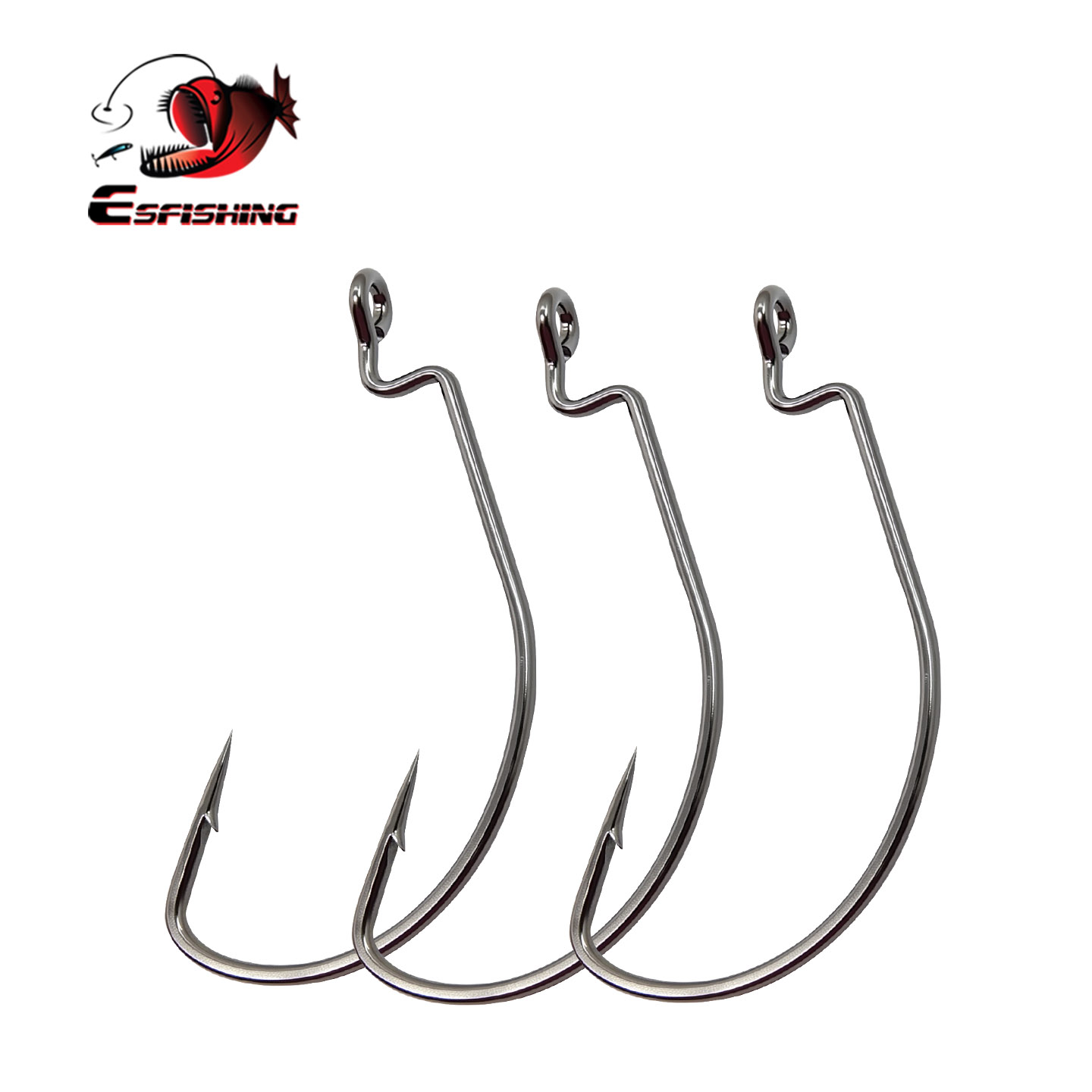 Fishing Hook Offset - Haczyki Offsetowe ESFISHING ze Stali Węglowej,
