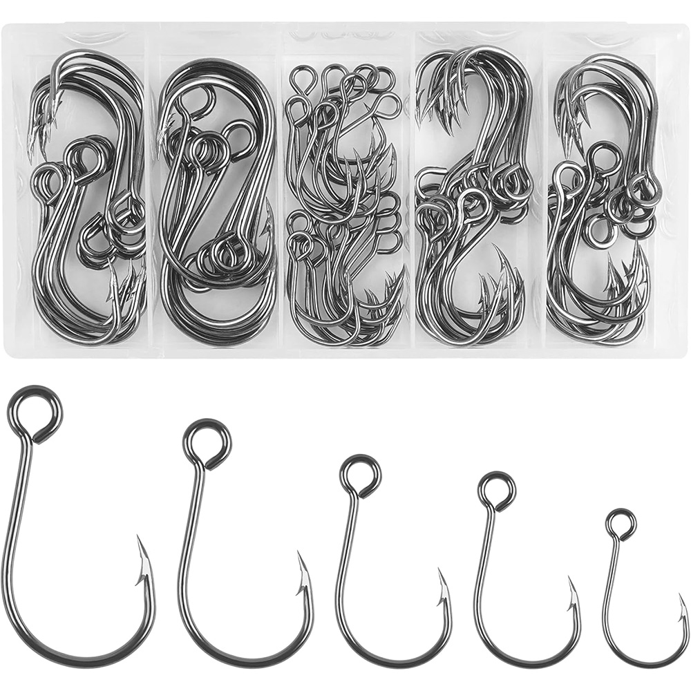 Fishing Hook Offset - 70 szt. Pojedyncze haczyki wędkarskie Pojedyncze