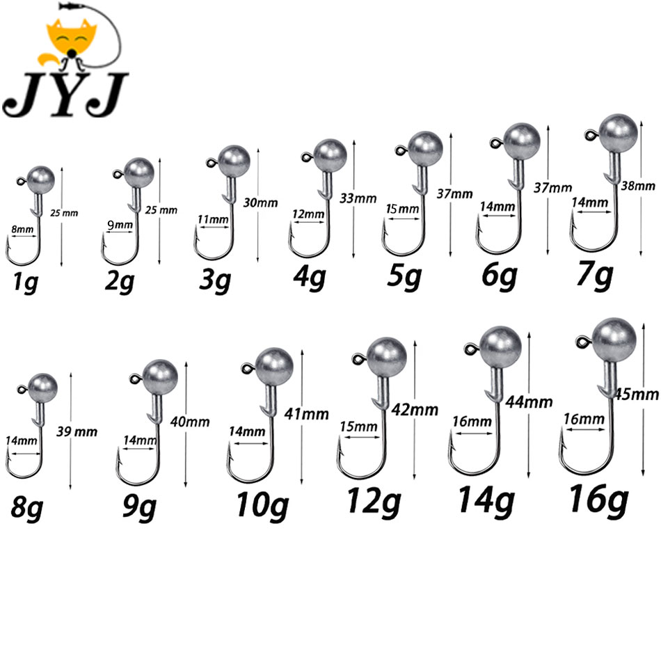 Fishing Hook Offset - Główki jigowe WODJYJ 1g 2g 3g