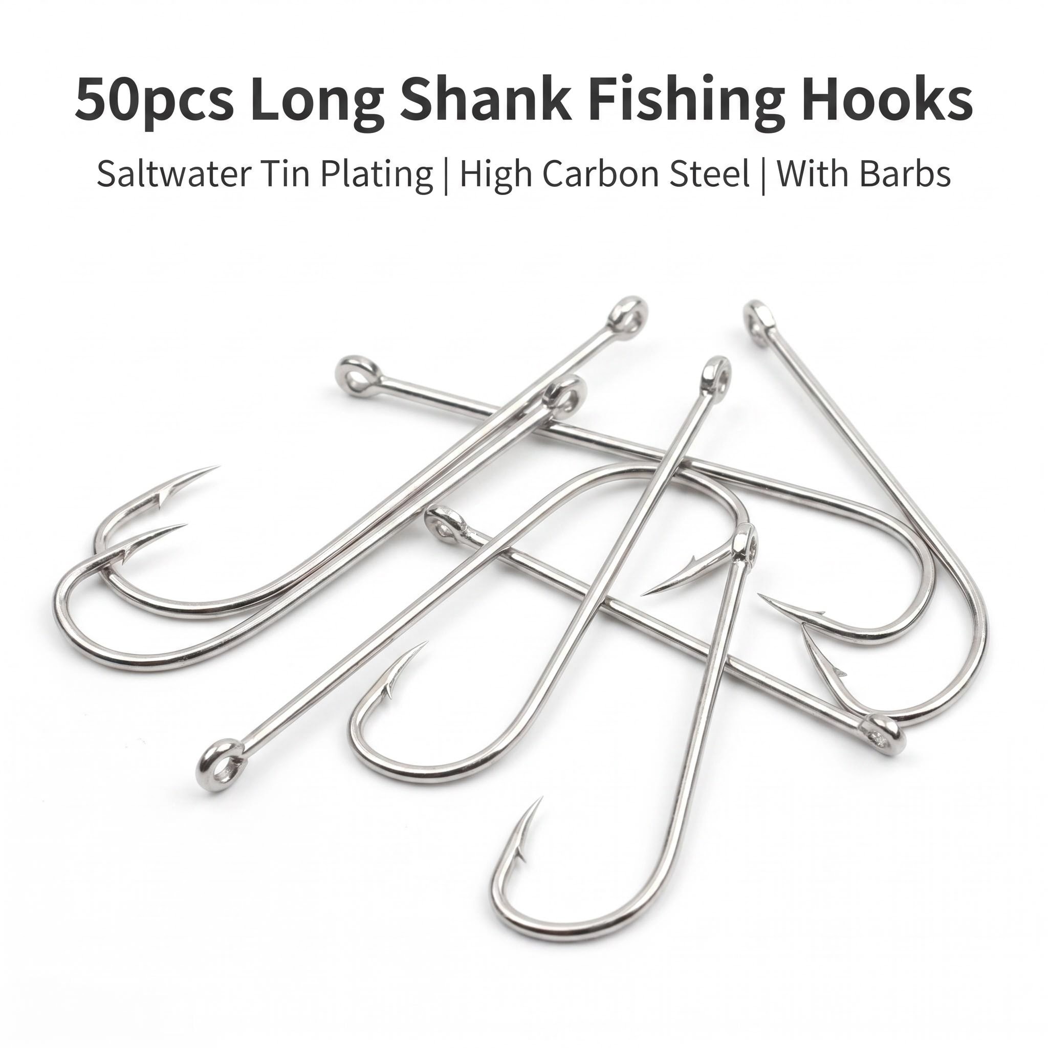 Fishing Hook Circle - 50 szt. Haczyków okrągłych z długim
