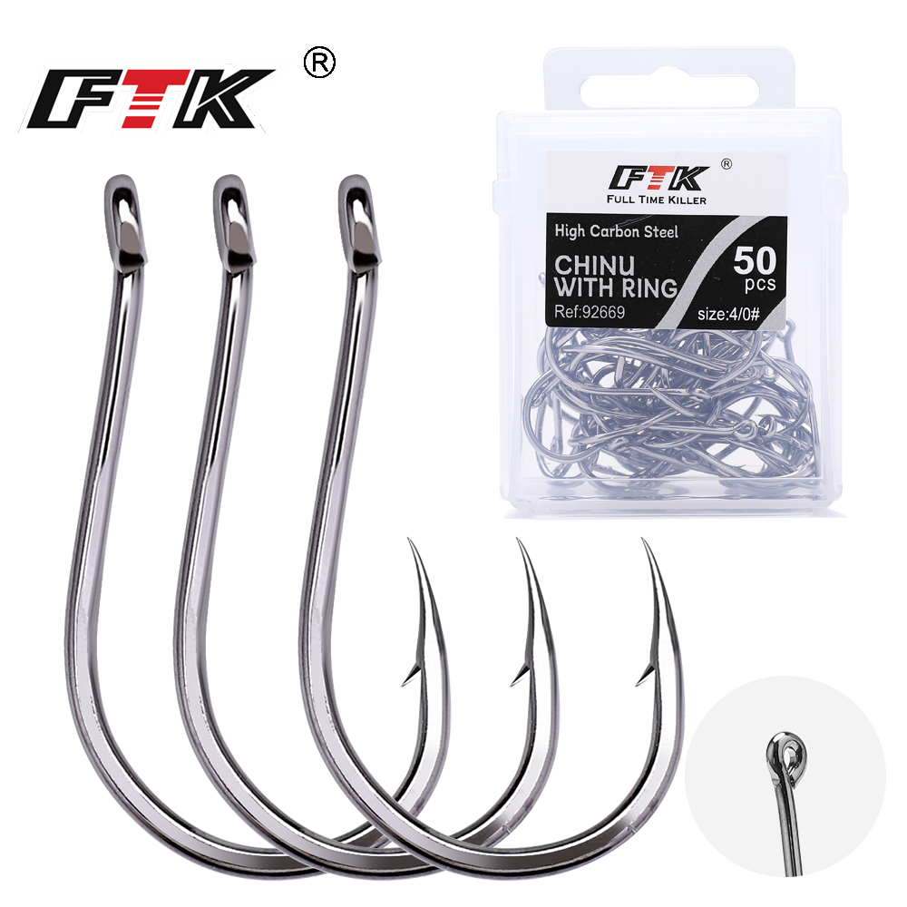 Fishing Hook Circle - FTK 50-100 sztuk/pudło haczyk wędkarski akcesoria