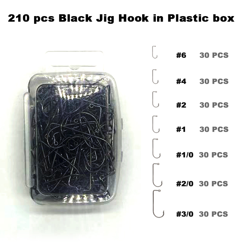 Fishing Hook Assortment - Adygil DIY Fishing 210 sztuk czarna