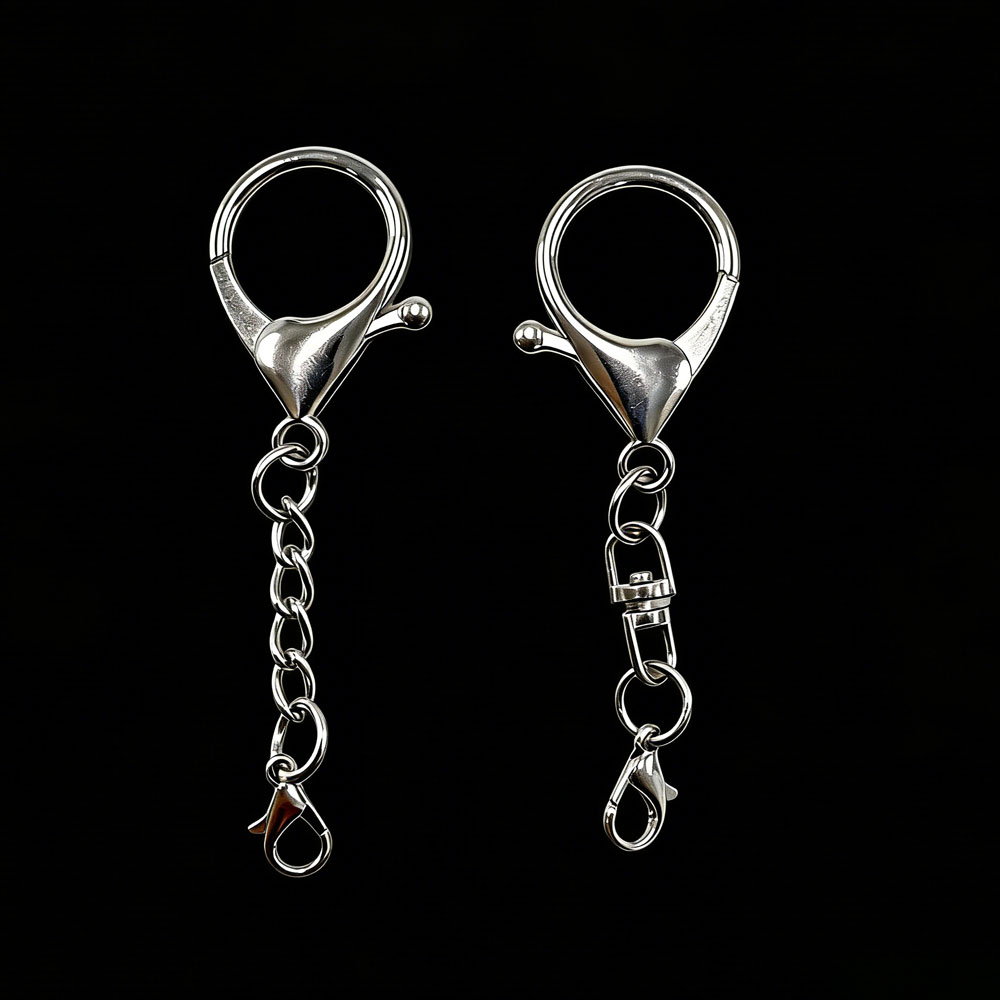 Fishing Hook Size - 10 szt. Srebrne Duże Karabińczyki ze