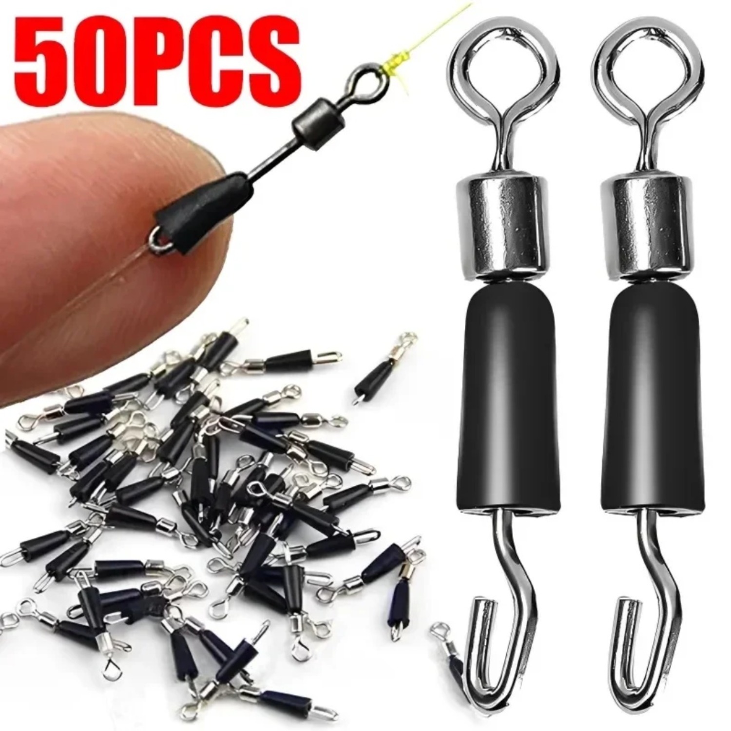 50 szt. Krętliki do szybkiej w – Fishing Hook Stainless Steel recenzja i cena