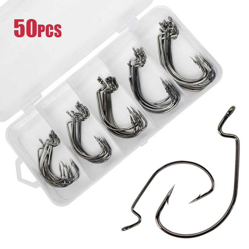 50 sztuk szeroki haczyk ślimak – Fishing Hook Offset recenzja i cena