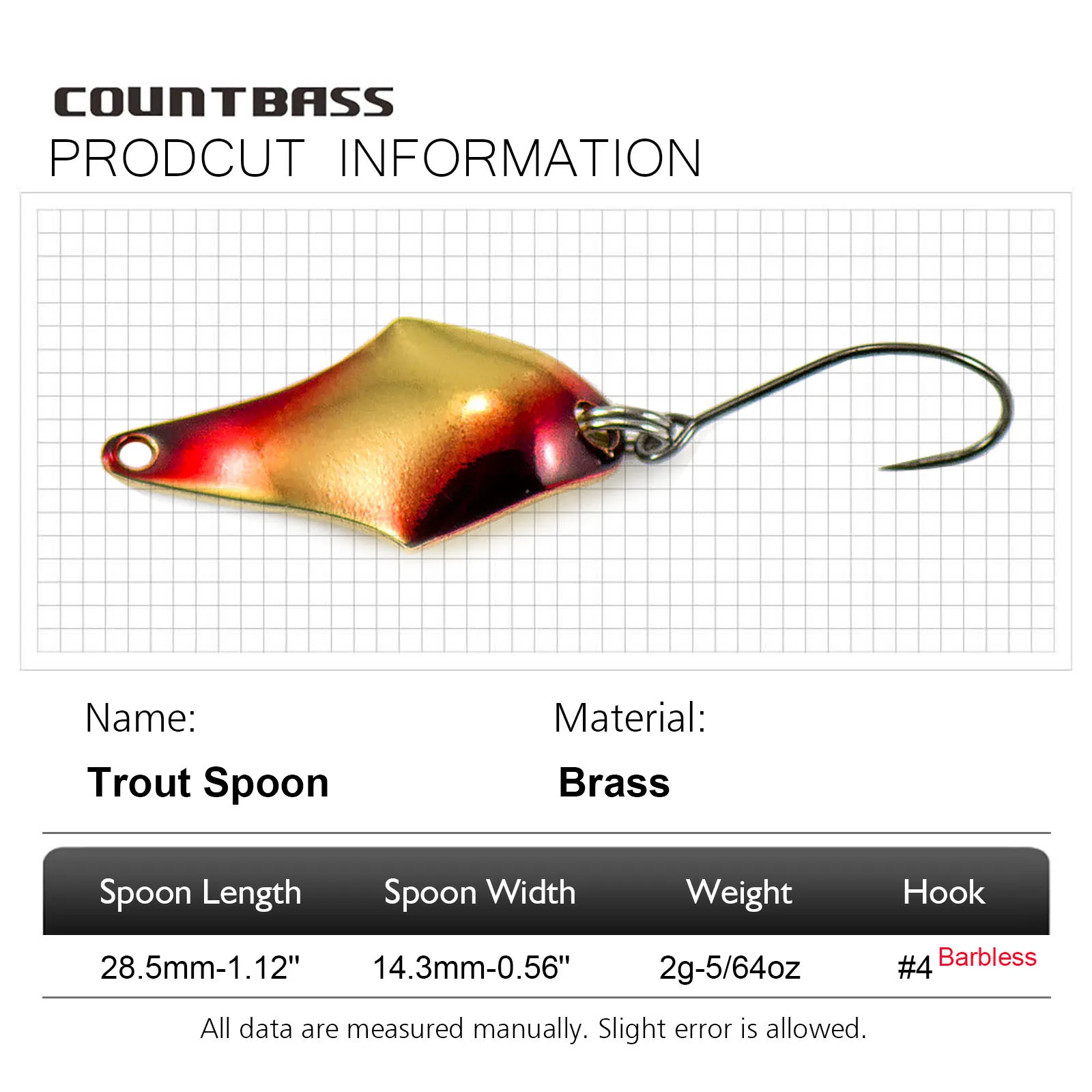 COUNTBASS 5/64oz 2g Łyżka do r – Fishing Hook Barbless recenzja i cena