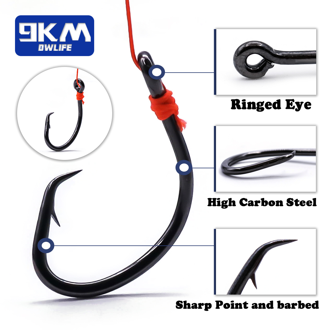 9KM Circle Hooks 25~50Pcs Salt – Fishing Hook Offset recenzja i cena