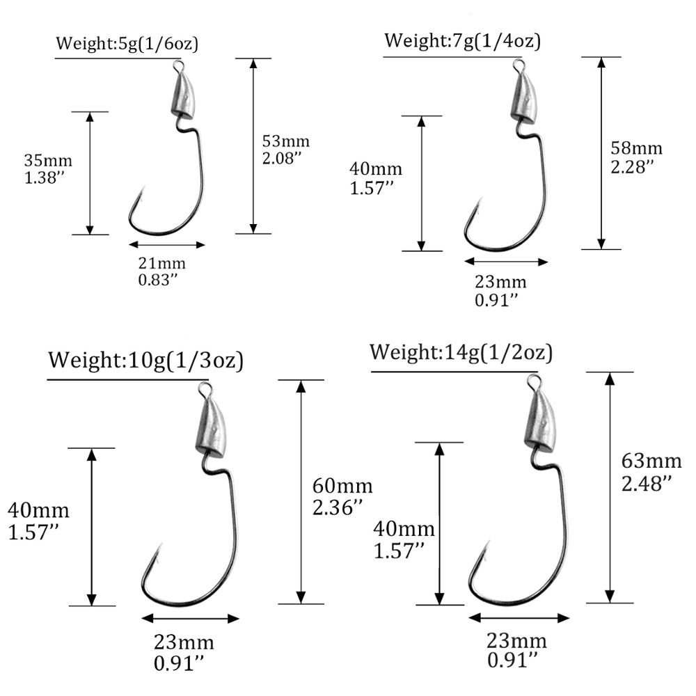 THKFISH 10pcs Crank Jig Head H – Fishing Hook Weedless recenzja i cena