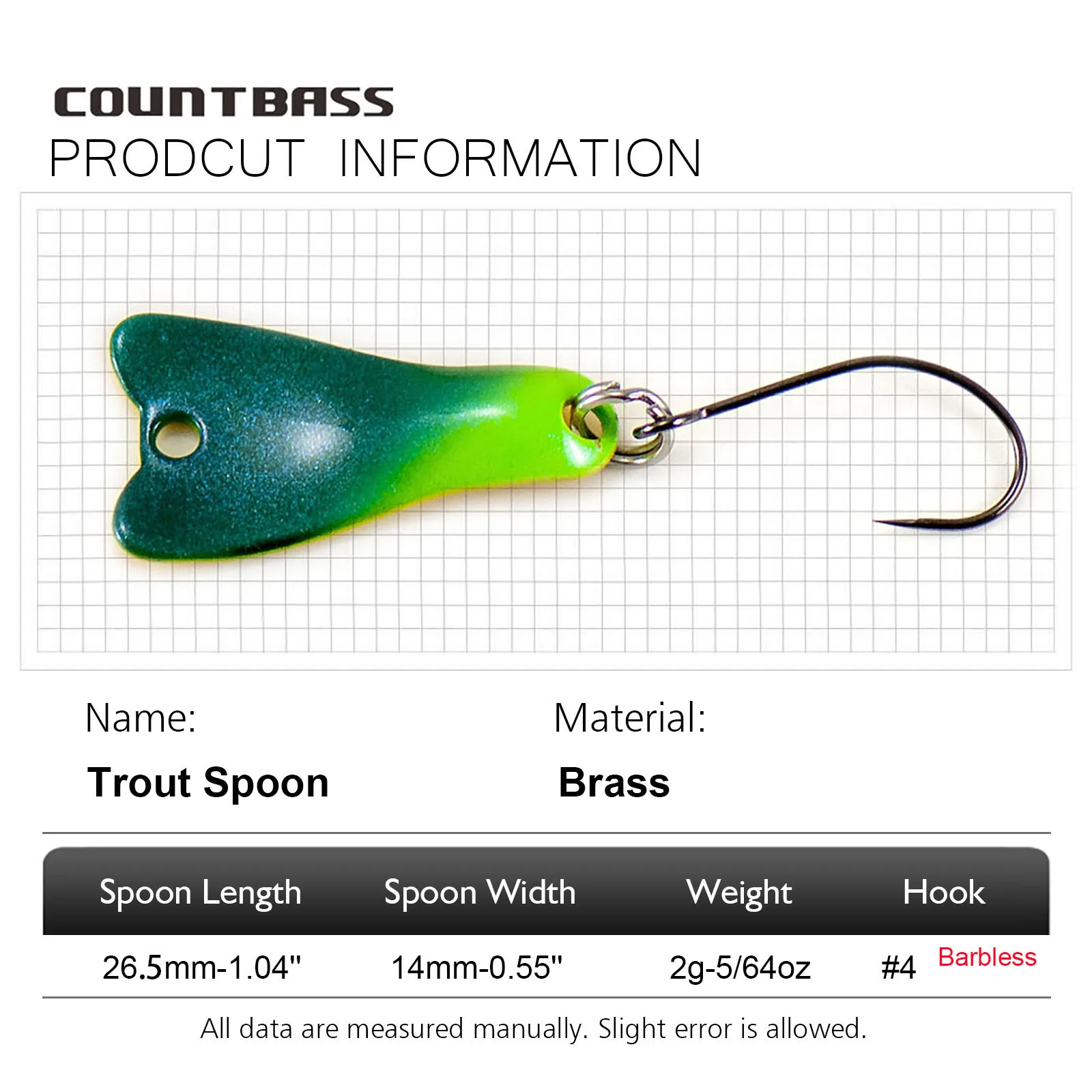 COUNTBASS 5/64oz 2g Łyżka do r – Fishing Hook Barbless recenzja i cena