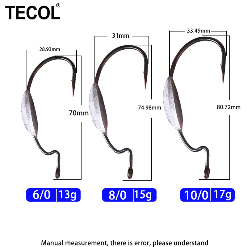 TECOL 3 SZT. 6/0 8/0 10/0 Obci – Fishing Hook Offset recenzja i cena