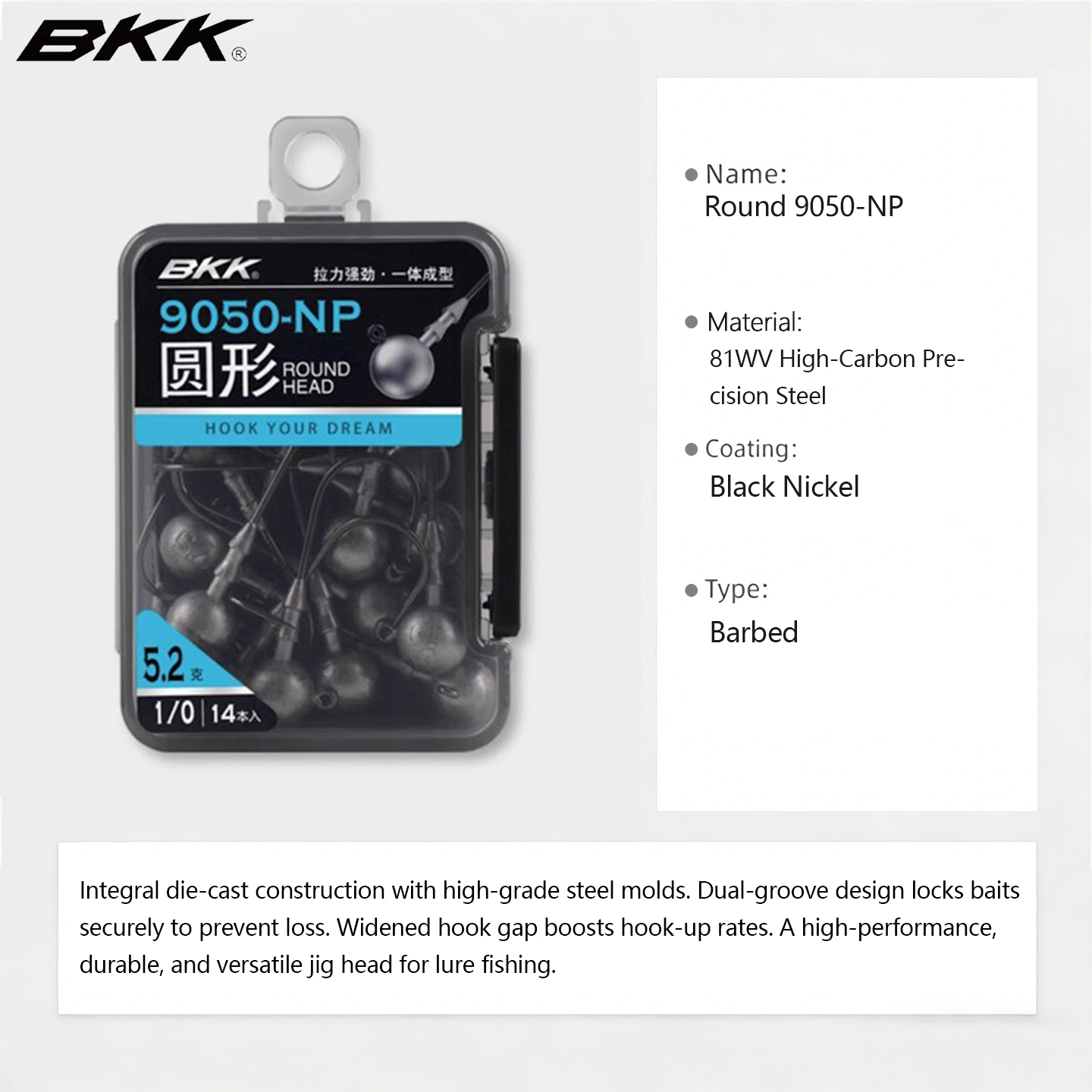 Haczyki jigowe BKK 9050-NP, ok – Fishing Hook Weedless recenzja i cena