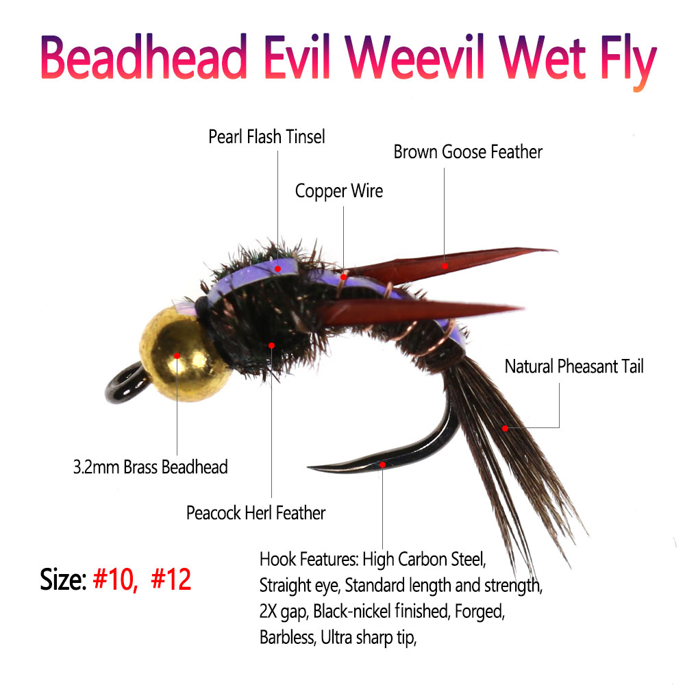 Bimoo 8szt Brass Beadhead Evil – Fishing Hook Barbless recenzja i cena